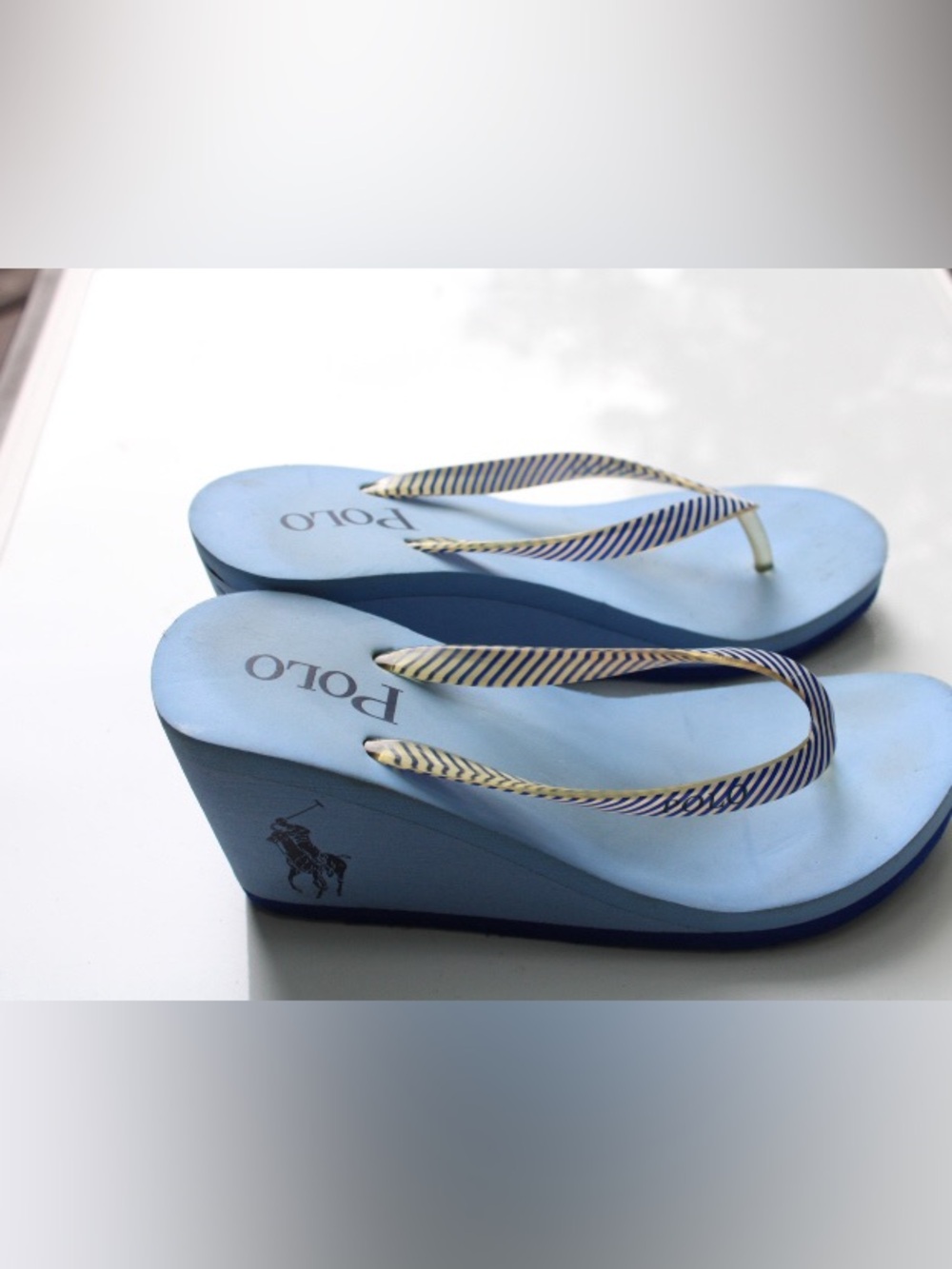 Y2K style Polo Ralph Lauren wedge flip flops - Picture 11 of 12